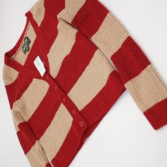 American Eagle Rugby Striped Cardigan Sweater Red XS - Picture 6 of 10